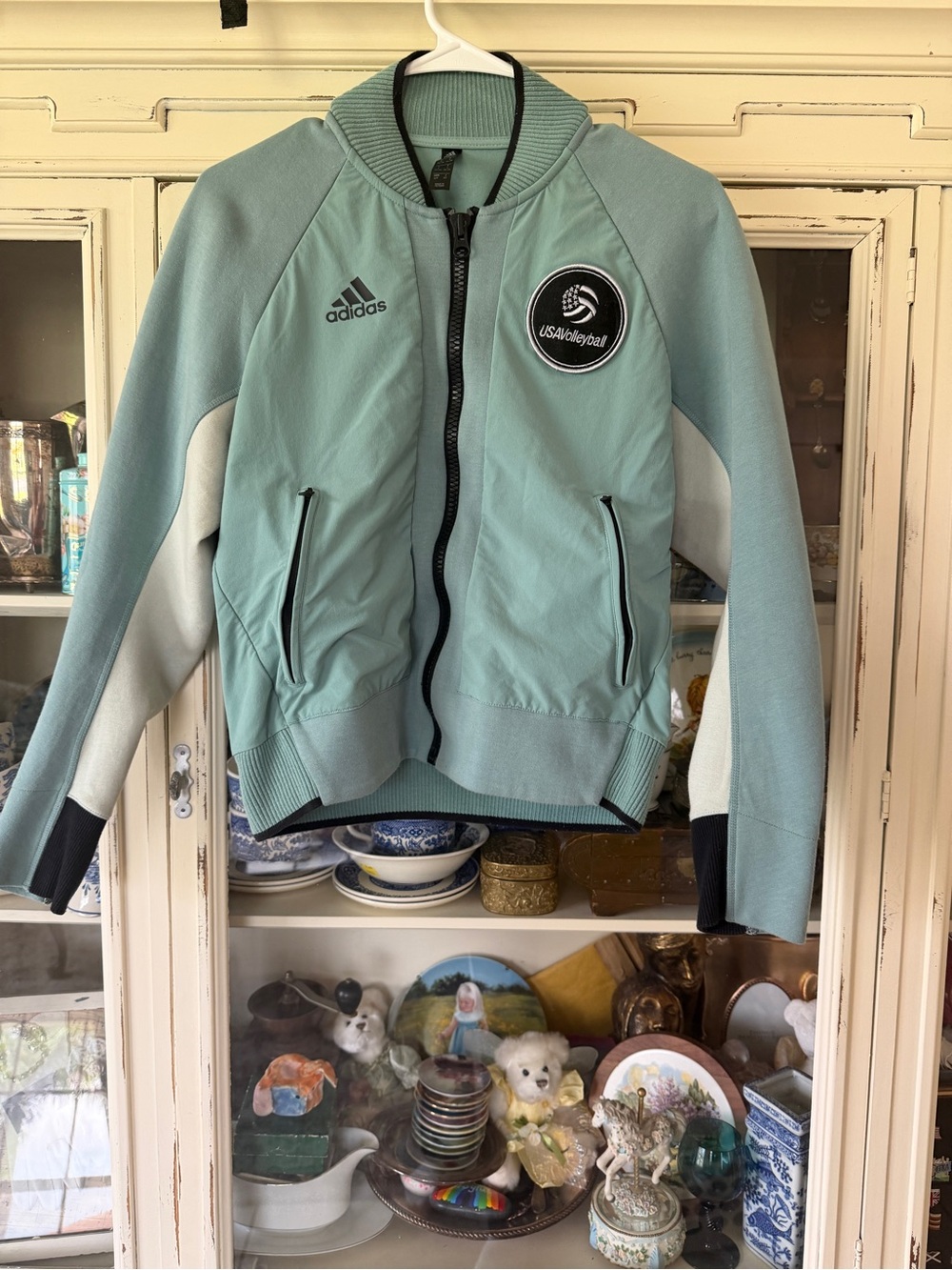 🇺🇸 adidas USA Volleyball Mint Green Jacket with Black Trim